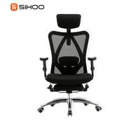 SIHOO Chaise de Bureau Ergonomique, Fauteuil de Pivotant en Maille Avoir Soutien Lombaire et Accoudoir Réglable, Capacité Maximal de 150 KG,Noir
