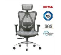 SIHOO M57 Chaise ergonomique - Accoudoirs 3D & support lombaire réglable - Mesh haute qualité - 150 kg max - Réglable en hauteur (8 cm) - 3 inclinaisons (110°/116°/126°) - Certifié SGS/BIFMA - Gris fo
