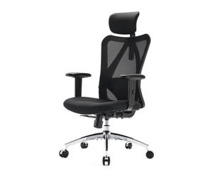 SIHOOChaise de Bureau Ergonomique, Support Lombaire, Appui-Tête et Accoudoirs Réglables, Chaise de Bureau en Maille Respirante, Noir