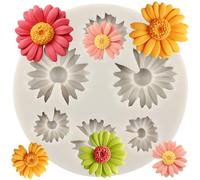 Sijiangmold Chrysanthème Moule en silicone pour cadres photo fondant Style baroque Fioritures Cadre Moule pour cupcake Topper Gâteau Décoration Bonbons Chocolat Caoutchouc Pâte polymère Argile Set de
