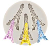 Sijiangmold Moule en silicone en forme de tour Eiffel | Décoration de gâteau avec inscription « I love Paris » pour chocolat, cupcake, bonbons, argile polymère
