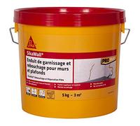 Sika 593295 Rebouchage et Réparation, Enduit de Garnissage et Rebouchage pour Murs et Plafonds en pâte, 5kg Blanc