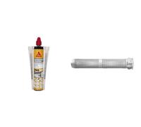 Sika AnchorFix 01 Evolution, Gris, Scellement chimique à prise rapide pour fixation d'objets lourds & fischer - Tamis d'injection FIS H 16 x 130 K en plastique/Boîte de 20