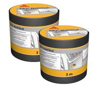 SIKA - Bande d'étanchéité autocollante pour la réparation de toiture/gouttière Multiseal Gris - Multisupports - Résistant aux UV/Déchirure - Pose facile - Peut-être peint - 100mm x 3m - Lot de 2