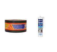 SIKA Bande d'étanchéité autocollante résistante à la déchirure, Aluminium, Gris, 75 mm x 10 m & Bostik Membrane d'Étanchéité Waterstop - Jointe, Colle, Rebouche - Réparation de Fuites