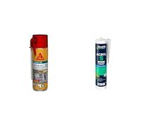 SIKA Boom 128 Tout en un, Mousse polyuréthane expansive Spécial Moyen Format : Expansion 20L & BOSTIK - 310.11418 - Mastic Acryl S Maconnerie/Peinture - 310 ml - Blanc