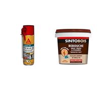 SIKA Boom 128 Tout en un, Mousse polyuréthane expansive Spécial Petit Format & Sinto Rebouche Bois pour Gros Trous et Fissures Bois Clair - 500 g - Facile et Prêt à l’Emploi - Excellente Adhérence