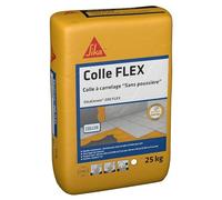 SIKA - Colle à carrelage à double consistance sans poussières - SikaCeram 200 FLEX Blanc - Tous types de carreaux (3600cm² max) - Murs et Sols - Intérieur et Extérieur - 25kg