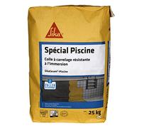 SIKA - Colle à carrelage extérieur spéciale piscine 2-ET) - SikaCeram Piscine Blanc - Résistante à l'immersion - Facilité de pose murale - 25kg