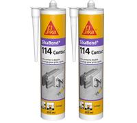 SIKA - Colle contact à double encollage pour prise rapide - SikaBond 114 Contact Marron - Intérieur - Multi-usages - Multi-supports - Maintien immédiat puissant - 300ml (Lot de 2)
