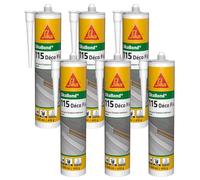 SIKA - Colle d'agencement - SikaBond 115 Déco Fix, Blanc - Colle à maintien immédiat - Intérieur et extérieur abrité - Multi-supports - Remplace clous et vis - 290ml (Lot de 6)
