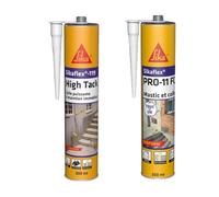 SIKA - Colle polyuréthane puissante - Pour fixation d'objets lourds - Intérieur et extérieur - Blanc - 300ml + Mastic-Colle PU - Tout en 1 - Multi-matériaux - Int/Ext - Blanc - 300ml