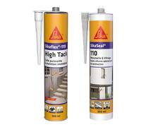 SIKA - Colle polyuréthane puissante - Pour fixation d'objets lourds - Intérieur et extérieur - Blanc - 300ml + Mastic Silicone pour joint de menuiserie & vitrage - Multi-supports - Transparent - 300ml