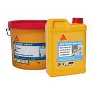 SIKA - Durcisseur de surfaces - Antipoussières - Pour murs poreux - Int/Ext - 2L + Enduit de lissage et finition en pâte - Prêt à l'emploi - Pour murs intérieurs - Sec au toucher en 1h - 5kg