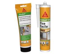 SIKA - Enduit de Rebouchage Universel tout en 1 en tube Blanc - Pâte à reboucher lissage et finition - 425g + Colle acrylique pour l'agencement intérieur - Replace clou & vis - Blanc - 290ml