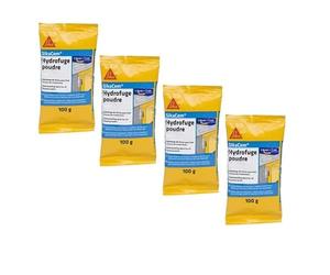 SIKA - Hydrofuge en poudre pour mortier - SikaCem Beige - Imperméabilisation des murs et façades - Diminue le retrait par réduction de l'eau de gâchage - 100gr - (Lot de 4)