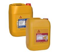 SIKA - Kit béton désactivé 100m²: Désactivant de surface pour sols extérieurs - Antidérapant - 20L + Protection hydrofuge tout en 1 - Pour façade, toiture, terrasse et sol - Prêt à l'emploi - 20L