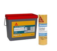 SIKA - Kit douche à l'italienne: Kit d'étanchéité sous carrelage 8m² - Prêt à l'emploi - Séchage rapide + Bande armature supplémentaire 10m x 20cm