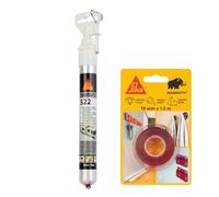 SIKA - Kit Fixation et Étanchéité Camping-Car: 1x Sikabond Mammoth Crystal (1.5m), Ruban Double Face (1.5m) + Sikaflex 522 (Blanc, 100ml), Mastic multi-usages pour Caravane & Camping-car