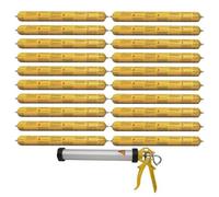 SIKA - Kit parquet: 20x Colle parquet en cordon ou sous-couche - Améliore l'isolation acoustique - Marron - 20x 600ml + Pistolet d'application