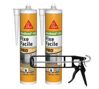 SIKA - Lot de 2x Colle acrylique pour l'agencement intérieur - Replace clou & vis - Blanc - 2x290ml + Pistolet d'application