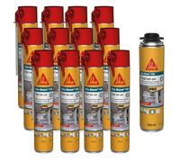 SIKA - Lots de 12x Mousses expansive Sika Boom 128, Expansion 20L, Usage tous sens, 3x750ml + 1x Mousse polyuréthane Sika Boom 528, PISTOLABLE, Rendement 23L, Séchage ultra rapide, 500ml