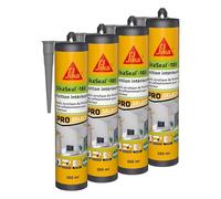 SIKA - Mastic acrylique - SikaSeal-188 Finition Intérieure gris - Joint statique de finition et calfeutrement - Usage intérieur - Sans odeur - 300 ml (Lot de 4)