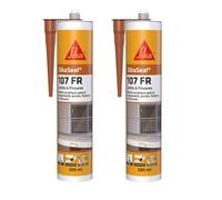 SIKA - Mastic acrylique spécial maçonnerie - portes - fenêtres - SikaSeal 107 joints et fissures - Acajou - Int/Ext - Multisupports - Résistant aux intempéries - 300ml - Lot de 2