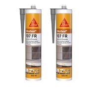 SIKA - Mastic acrylique spécial maçonnerie - portes - fenêtres - SikaSeal 107 joints et fissures - Gris - Int/Ext - Multisupports - Résistant aux intempéries - 300ml - Lot de 2
