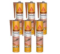 SIKA - Mastic-colle souple polyuréthane - Sikaflex-155 Fixotuile Purform terre cuite - Réparation et collage de tuiles - Tous types de tuiles - 300 ml (Lot de 6)