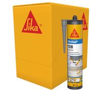 SIKA - Mastic Cuisine & Bain - SikaSeal 108 - Gris - Carton 12x300ml | Joints silicone sanitaire longue durabilité sur multi-supports - Anti-Moisissures - Idéal pour travaux de plomberie