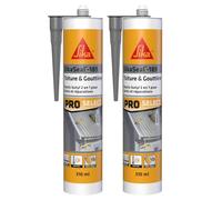 SIKA - Mastic et colle butyle 2 en 1 - SikaSeal-189 Toiture & Gouttière gris - Joints et réparations en couverture et vitrerie - Extérieur - 310 ml (Lot de 2)