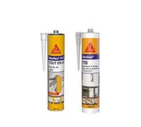 SIKA - Mastic, joint et colle multi-usages multi-supports - Intérieur et extérieur - Blanc - 300ml + Mastic Silicone pour joint de menuiserie & vitrage - Multi-supports - Transparent - 300ml