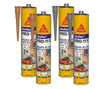 SIKA - Mastic polyuréthane PU tout en 1 - Sikaflex PRO 11 FC Purform - Mastic multi-matériaux, Mastic étanche - Intérieur et extérieur - Lot de 2 cartouches 300ml Beige + 2 cartouches 300ml Gris béton