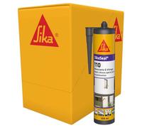 SIKA - Mastic - SikaSeal-110 Menuiserie & Vitrage - Noir - Carton 12x300ml | Silicone de construction - Joints de menuiserie et vitrage - Extérieur/intérieur