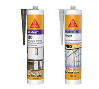 SIKA - Mastic Silicone pour joint de menuiserie & vitrage - Multi-supports - Anthracite - 300ml + Mastic Silicone - Spécial verre - Intérieur et extérieur - Ne jaunit pas - Transparent - 300ml