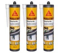 SIKA - Mastic silicone universel - SikaSeal-185 Menuiserie blanc PVC - Joint de construction, menuiserie, vitrerie - Intérieur et extérieur - 300 ml (Lot de 3)