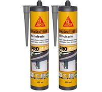 SIKA - Mastic silicone universel - SikaSeal-185 Menuiserie gris - Joint de construction, menuiserie, vitrerie - Intérieur et extérieur - 300 ml (Lot de 2)