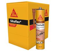 SIKA - Mastic tuiles - Sikaflex 155 Tuiles - Terre Cuite - Carton 12x300ml | Mastic-colle souple polyuréthane - Réparation et collage de tuiles - Tous types de tuiles