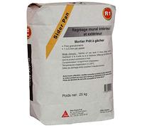 SIKA - Mortier de ragréage mural classé R1 - Sider Pan Gris - Epaisseurs de 1 à 15 mm - Utilisation en intérieur et extérieur - Sur béton traditionnels ou bétons pleins d’argile expansée 25kg