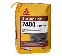 SIKA - Mortier de réparation des structures hydrauliques en béton - Sika Monotop 2400 Reseaux - Résistant eau de mer et eaux aggressives - Bonne adhérence sur béton, mortier, pierre et brique - 25kg