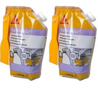 SIKA - Mortier multi-usages prêt à mélanger - Sika Mix & Go Gris - Réparation seuil, épaufrure, linteau et rebouchage fissures - Intérieur et extérieur - 1,25kg (Lot de 2)