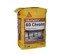 SIKA - Mortier scellement mobilier urbain et aménagement extérieur - SikaFastFix 60 Chrono Gris - Utilisable pour travaux de voirie, fixations de gonds de volets, poteaux, piquets, portails - 25kg