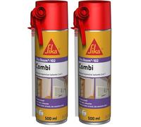 SIKA - Mousse polyuréthane expansive - Sika Boom 102 Combi - Pistolable ou Manuelle - Cale - Isole - Rebouche - Int/Ext - Réutilisable - Multisupports - Découpe facile - Expansion 20L - Blanc - 500ml