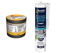 SIKA Multiseal Gris, Bande d'étanchéité autocollante résistante à la déchirure, aux intempéries & Bostik Membrane d'Étanchéité Waterstop - Jointe, Colle, Rebouche - Réparation de Fuites