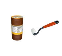 SIKA Multiseal Terre Cuite, Bande d'étanchéité autocollante résistante à la déchirure, aux intempéries, multi-supports, 300mm x 10m & NESPOLI Roulette de colleur polyamide