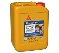 SIKA - Protection hydrofuge façade/mur/toiture et sol - Sikagard 240 Protecteur Tout en 1 - Intérieur et Extérieur - Prêt à l'emploi - Réduit significativement tâches et encrassement des matériaux- 5L