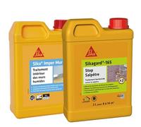 SIKA - Résine pour traitement intérieur des murs humides - Anti-moisissure - Anti-humidité -2L + Traitement bactéricide contre le salpêtre - Intérieur et extérieur - Prêt à l'emploi - 2L pour 8 à 14m²