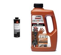 SIKA Revêtement anti-gravillons, Noir, 1 L & Rubson Frameto Stop-Rouille - Traitement anti-rouille pour intérieur et extérieur - Convertisseur de rouille à effet immédiat, peut être peint