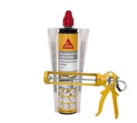 SIKA - Scellement chimique à prise rapide - Fixation d'objets lourds - Int/Ext - Scelle store, volet, portail, radiateur - Ton pierre - 300ml + Pistolet d'application